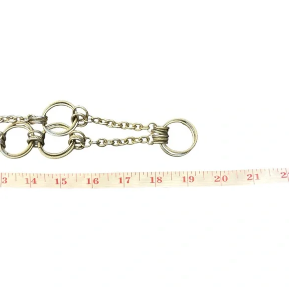 Express Silver Tone Waist Belt Adjustable To 38” MED Double Circles Boho Western - Picture 7 of 15